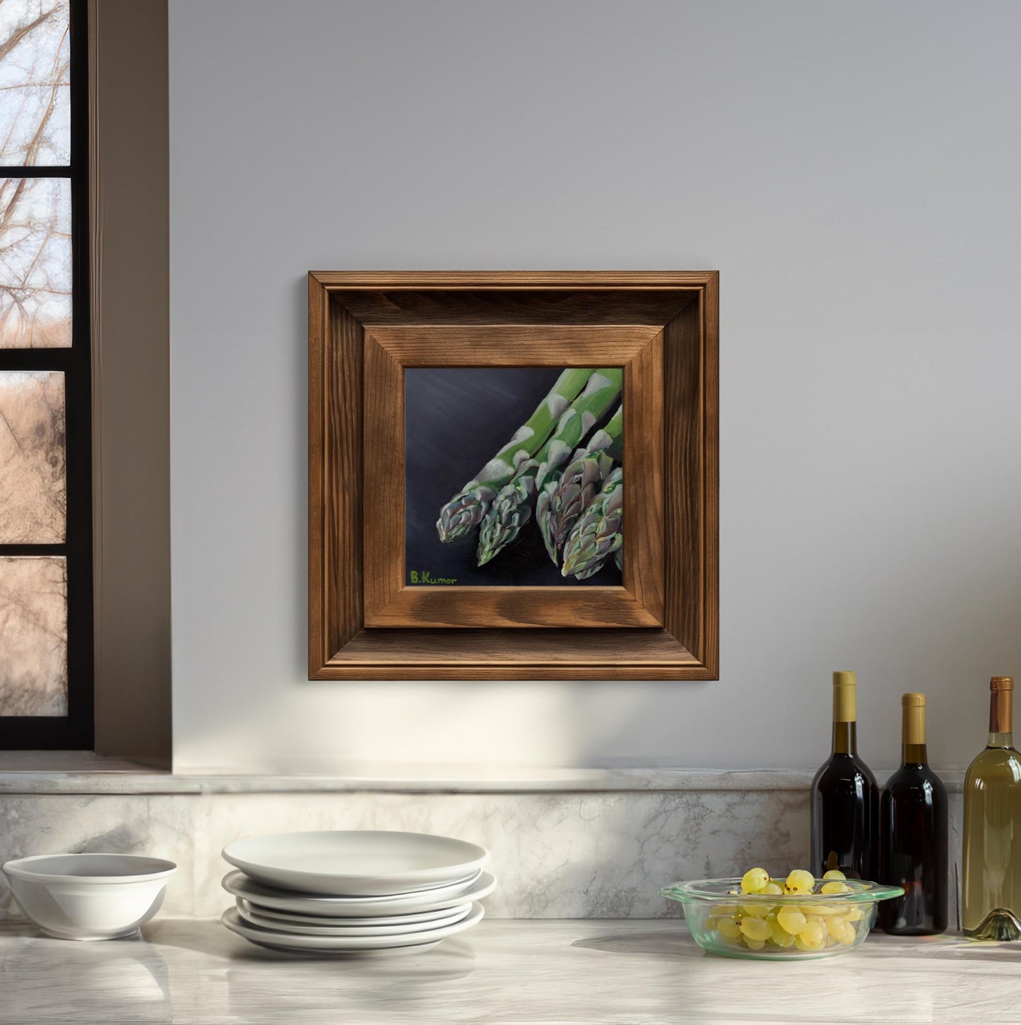 Asparagus Art / Kitchen Artwork - Original Painting / Food Painting Gift for Chef