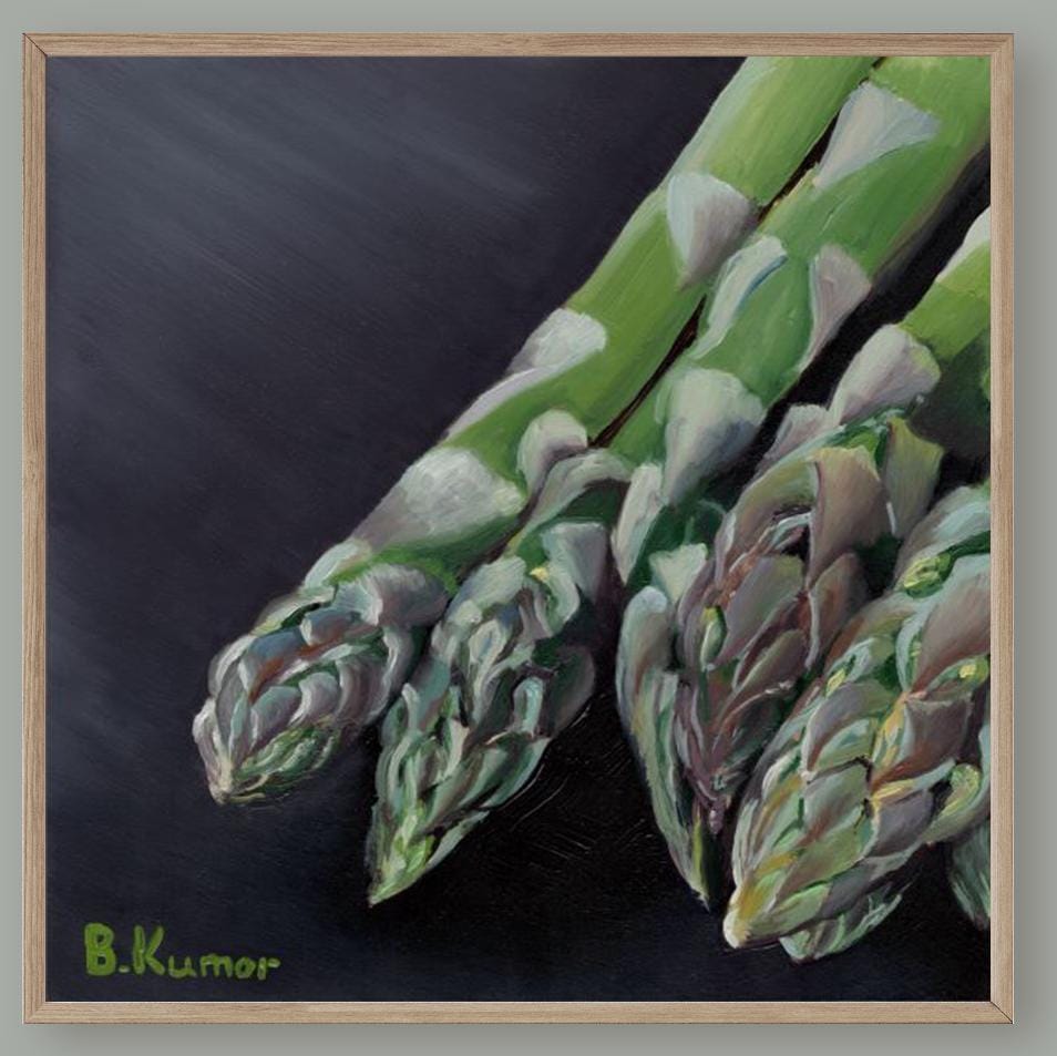 Asparagus Art / Kitchen Artwork - Original Painting / Food Painting Gift for Chef