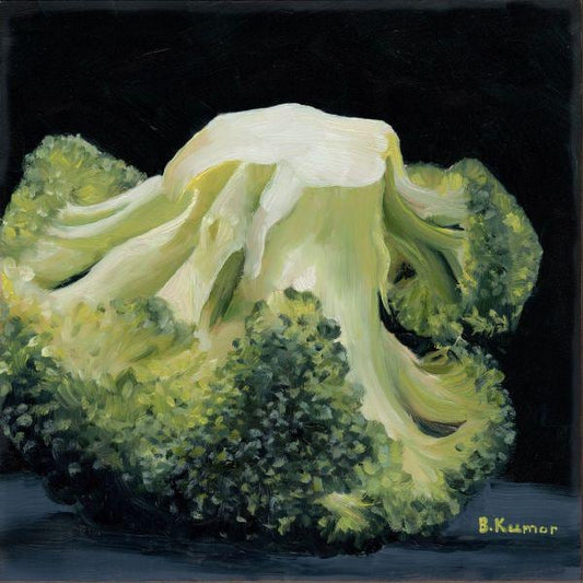 Broccoli Painting / Veggie Art for Kitchen / Broccoli Original Oil Painting Gift for Nutritionist