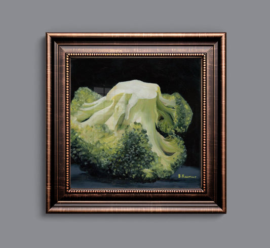Art Print of Broccoli Oil Painting / Veggie Wall Art for Kitchen / Broccoli Art Gift for Chef