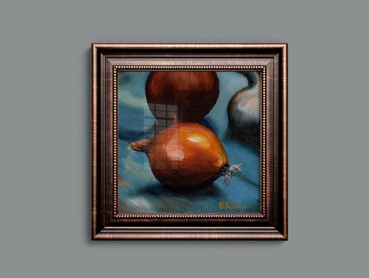 Art Print of Yellow Onions Oil Painting / Onion Wall Art for Kitchen / Onion Art Gift for Cook