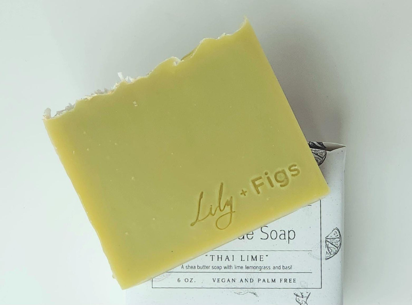 Thai Lime Natural Bar Soap / Vegan Palm Oil Free Soap for Men and Women / Lime and Basil Soap Gift for Foodies