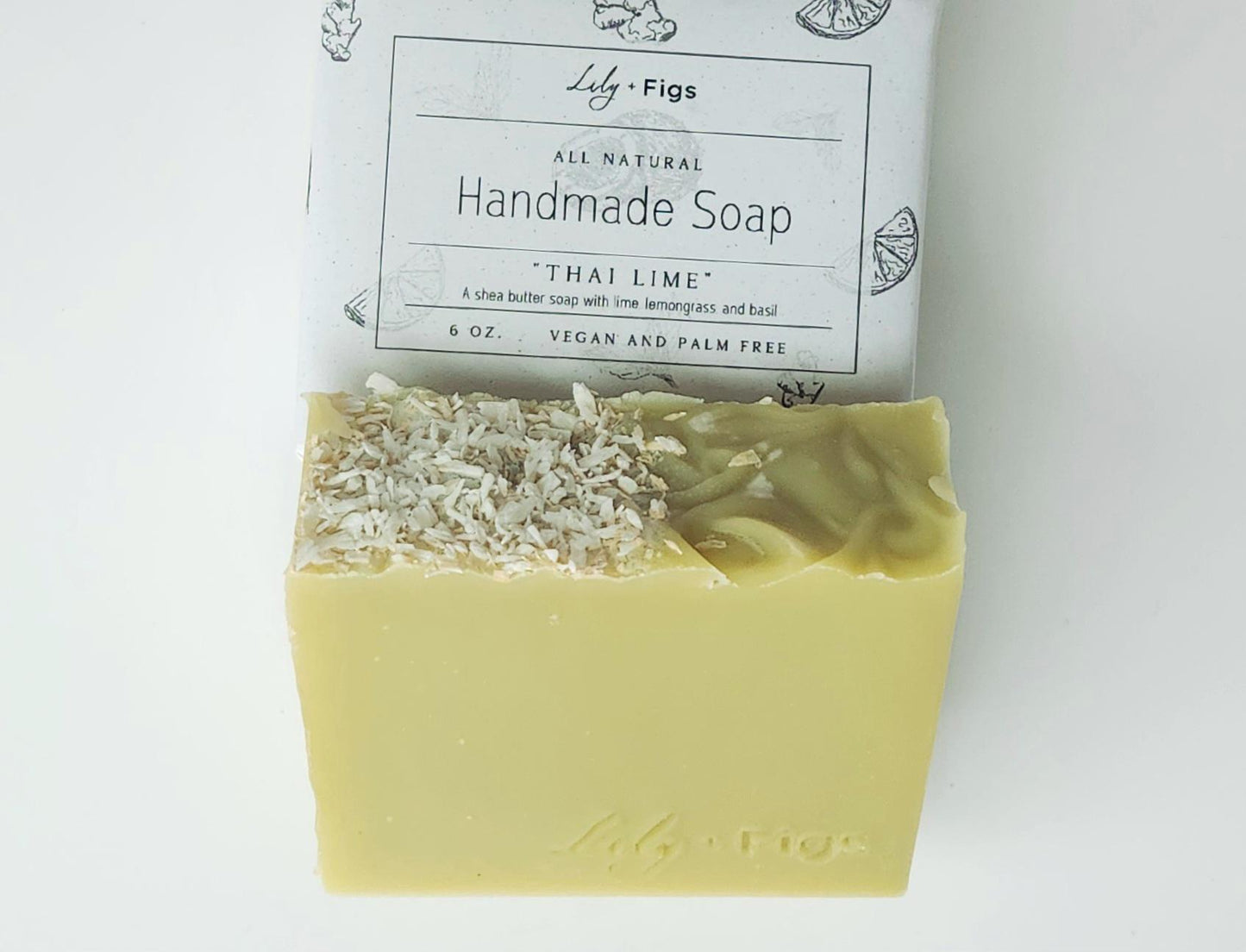 Thai Lime Natural Bar Soap / Vegan Palm Oil Free Soap for Men and Women / Lime and Basil Soap Gift for Foodies