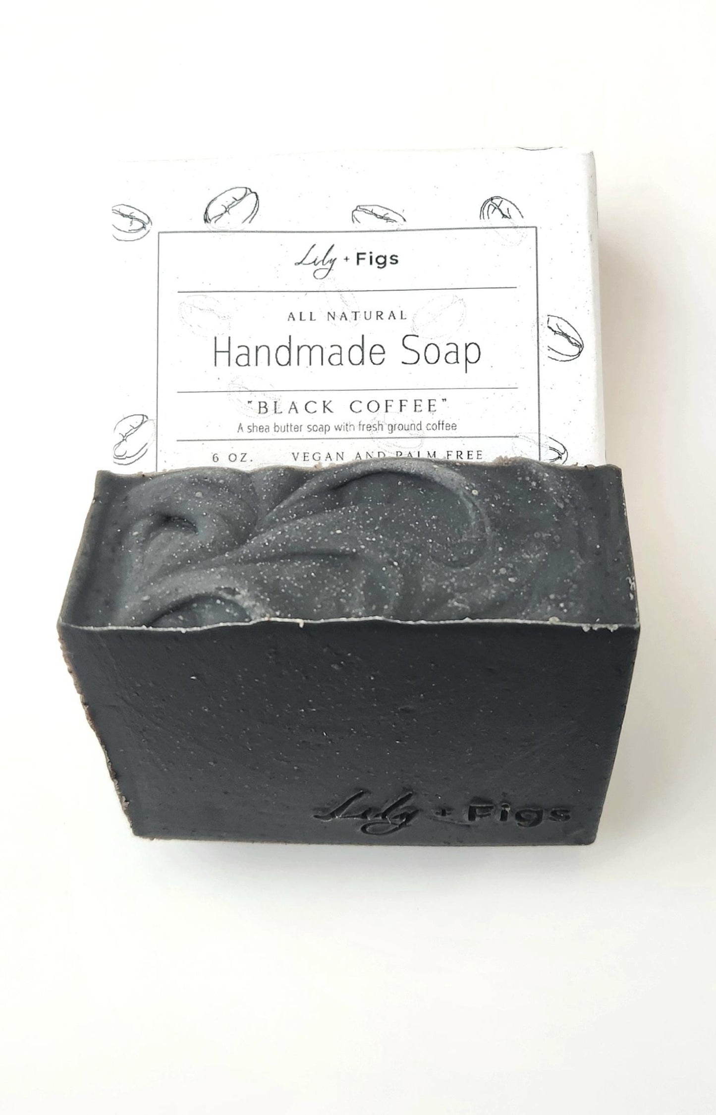 Black Coffee Bar Soap: Shea Butter, Vegan, Palm-Free, Unscented for Men
