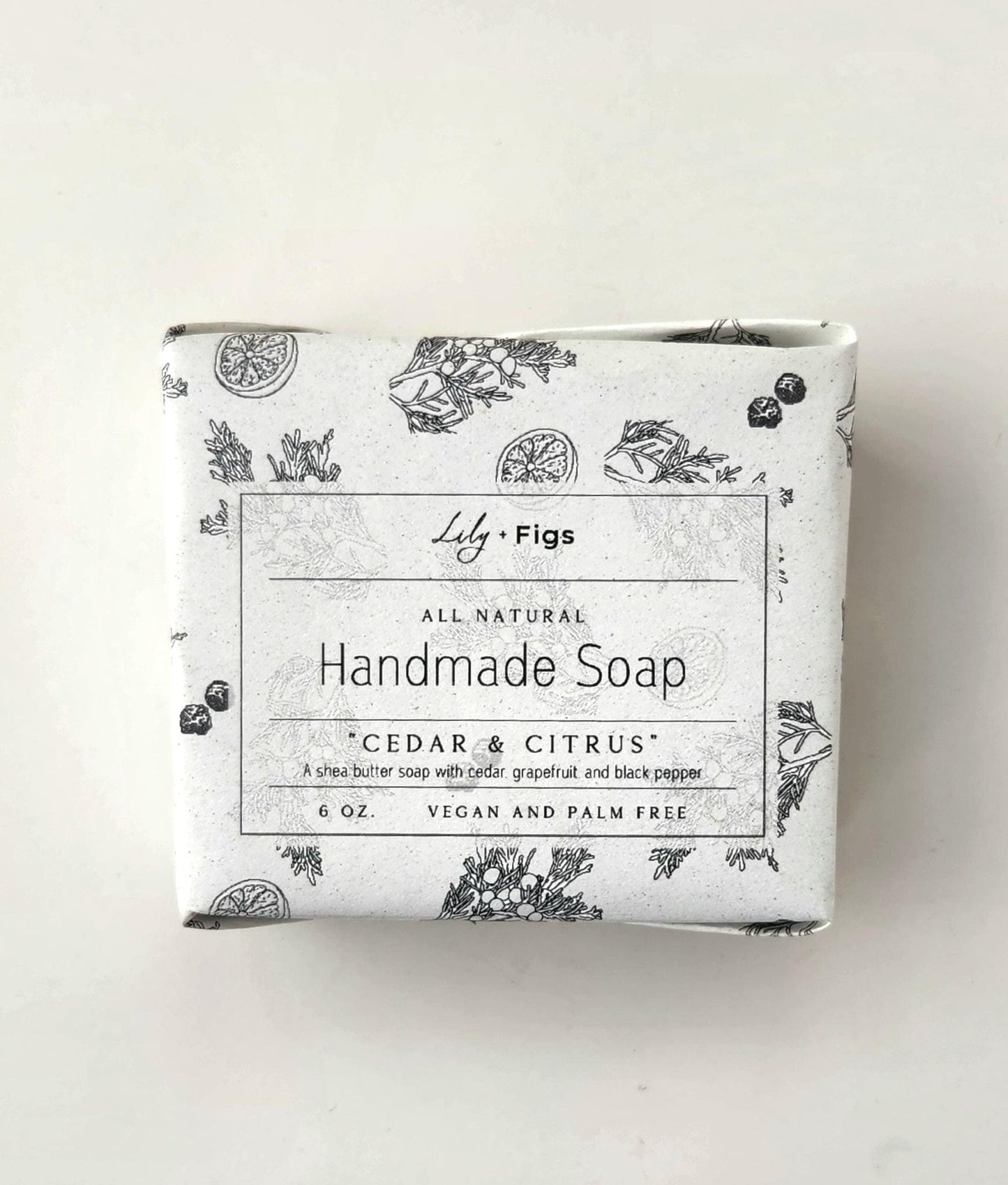 Cedar Citrus Bar Soap: Vegan, Palm-Free, Woodsy Scent for Men