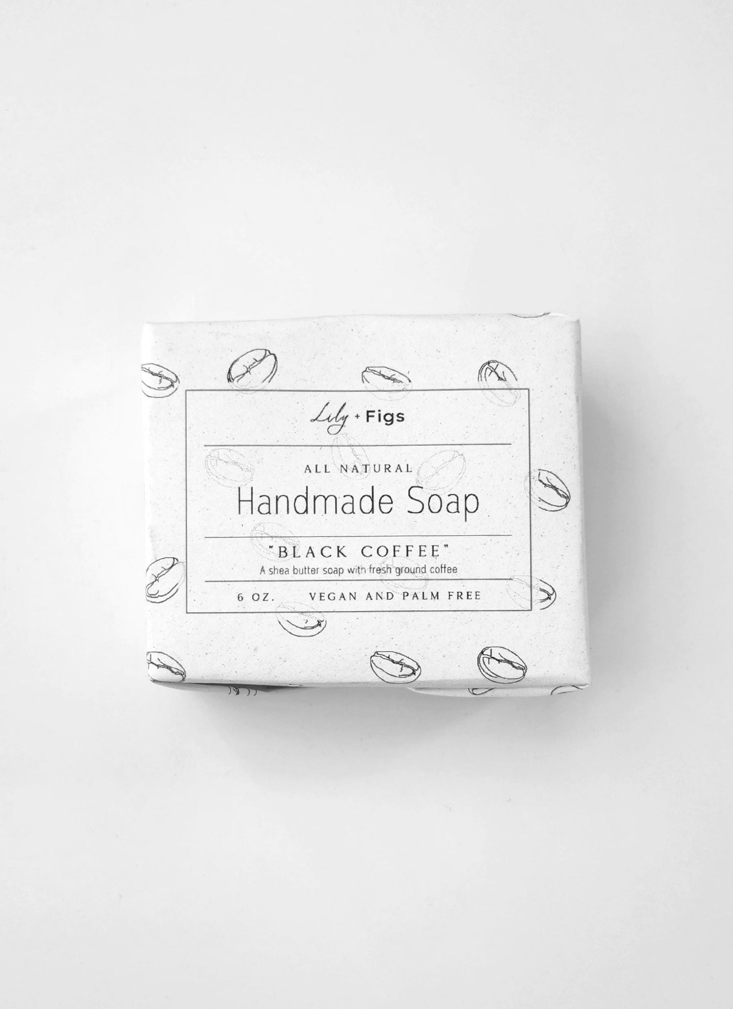Black Coffee Bar Soap: Shea Butter, Vegan, Palm-Free, Unscented for Men