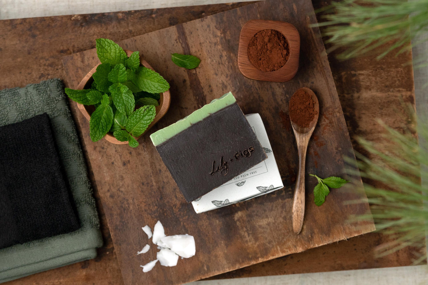 Mint Natural Bar Soap / Vegan Palm Oil Free Soap for Men and Women / Chocolate Soap Gift for the Eco Conscious