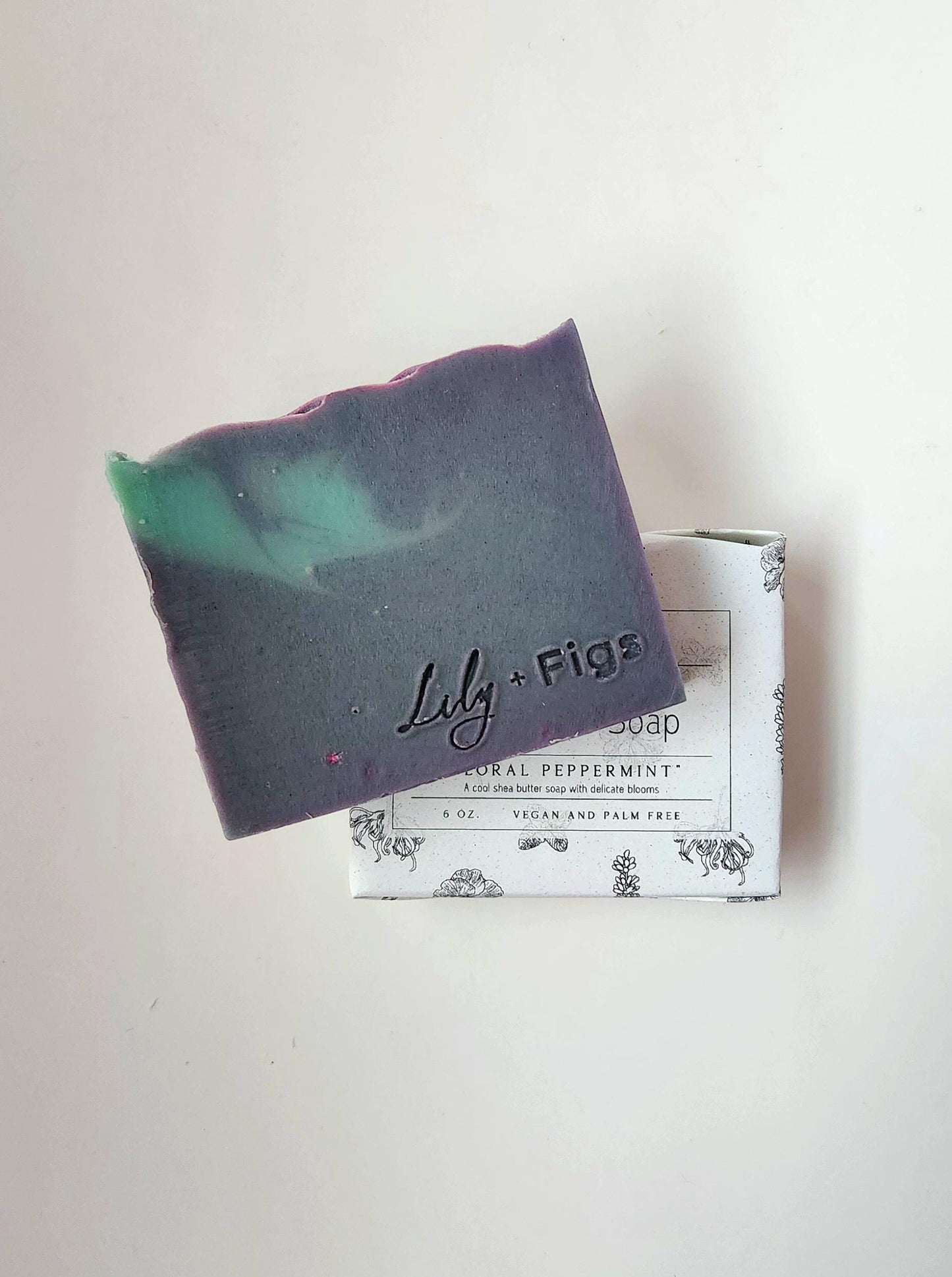 Floral Peppermint Shea Butter Soap: Vegan, Palm-Free Bar