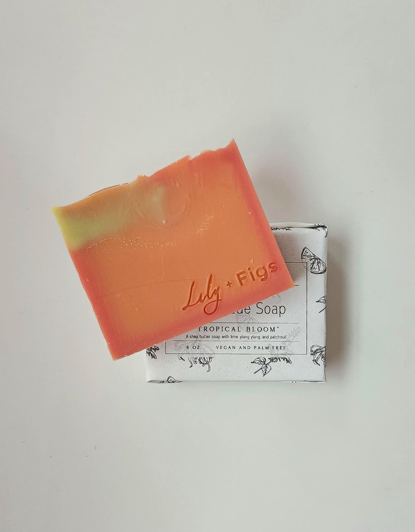 Tropical Bloom Shea Butter Soap: Ylang Ylang, Lime, Patchouli – Vegan, Palm Free, Paper Packaging