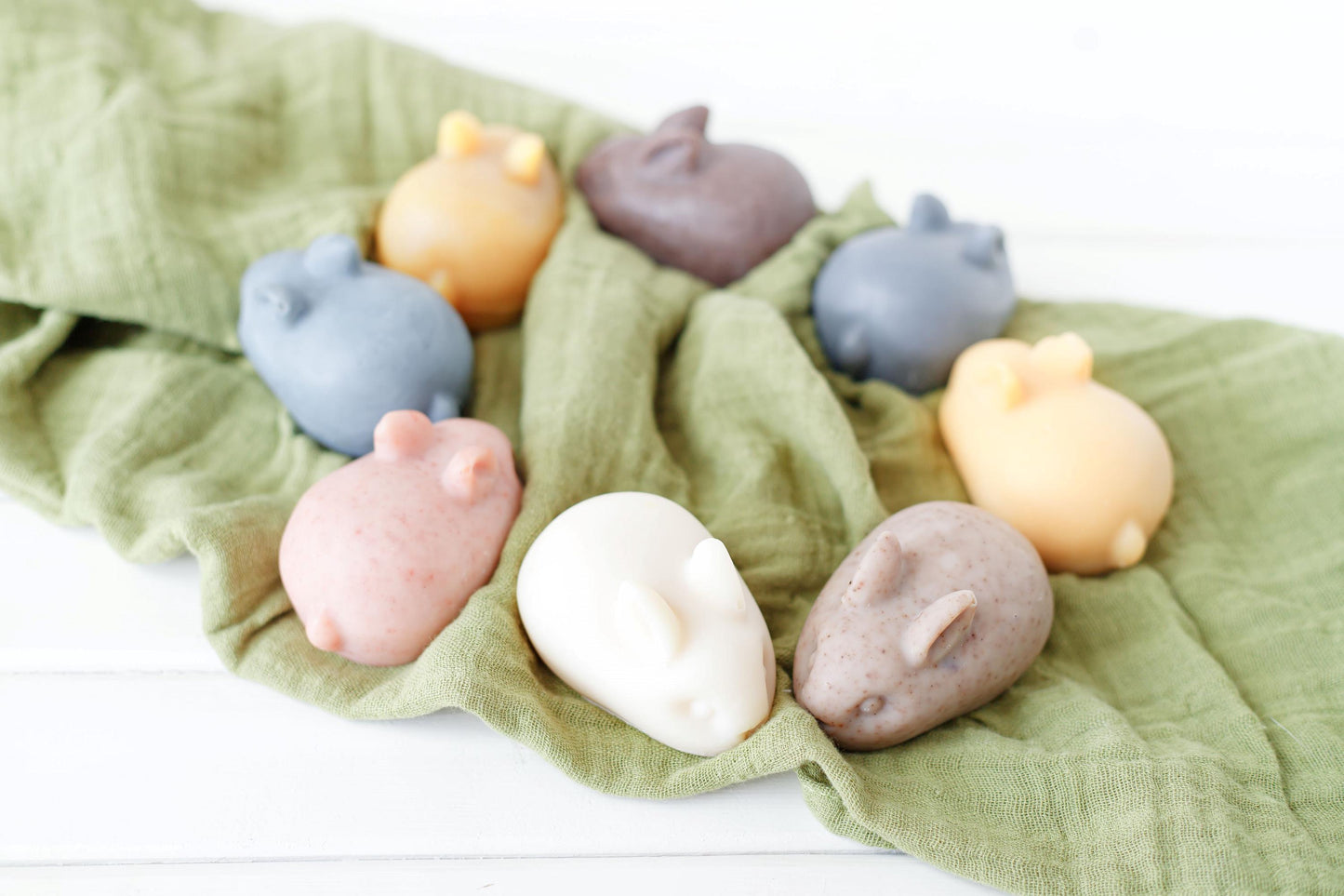 Shea Butter Soap Favor Bunnies: Cold Process, Palm Free, Essential Oil Scented