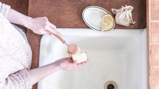 Eco Friendly Dish Soap Bar: Plastic Free, Vegan, Lemon Scented Cleaning