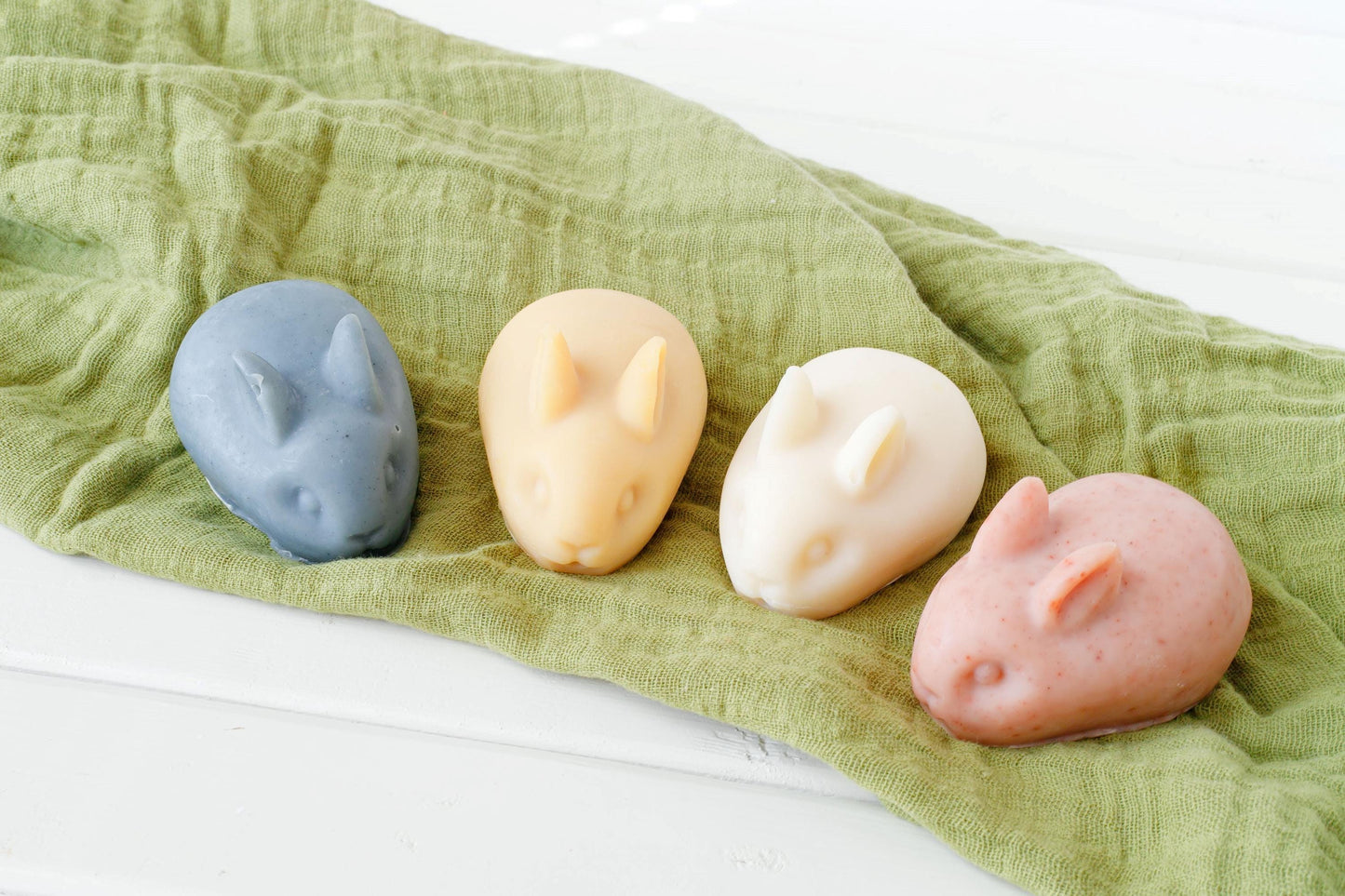 Shea Butter Soap Favor Bunnies: Cold Process, Palm Free, Essential Oil Scented